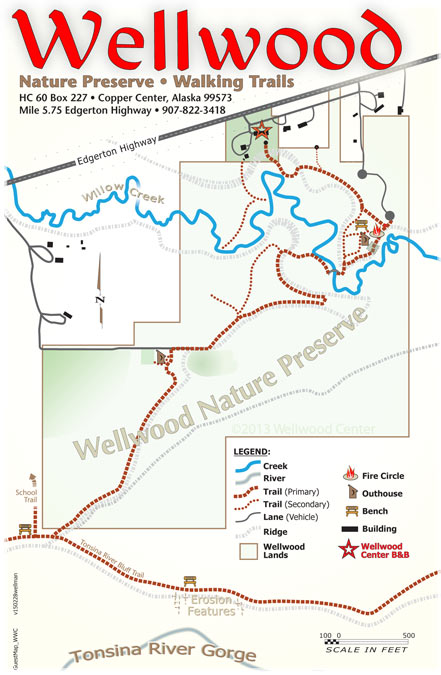 Map of Trails and Features of Wellwood Nature Preserve